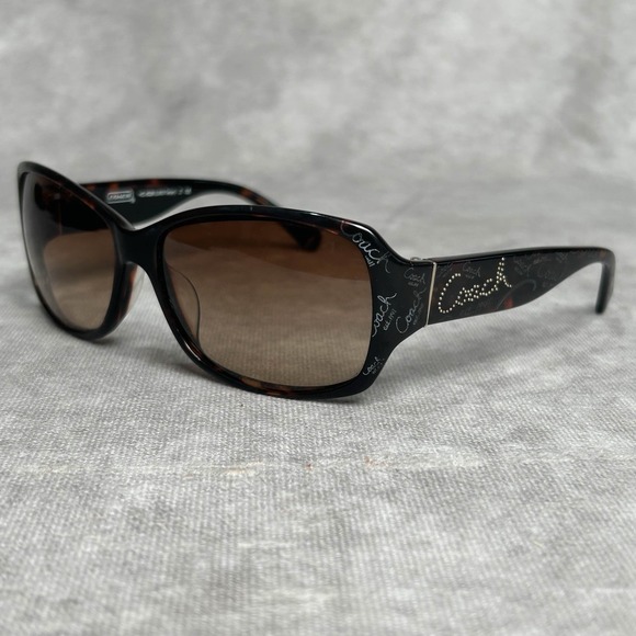 Coach Tortoise Brown Gradient Sunglasses - Taryn HC8028 59-15-125 Y2K - Picture 1 of 8